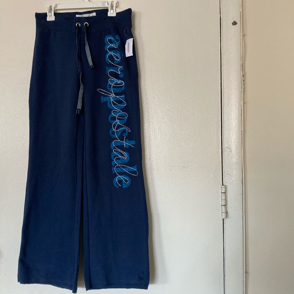 *BRAND NEW* Aeropostale Navy Blue Long Straight Comfy Sweatpants W/ Sparkle Logo